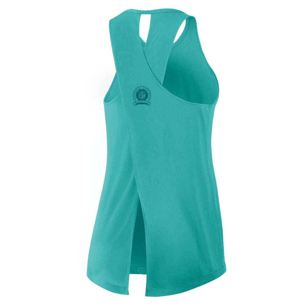 Miami Dolphins Women's Glory Open-Back Crisscross Dri-FIT Tank Top - Aqua | Nike cheap