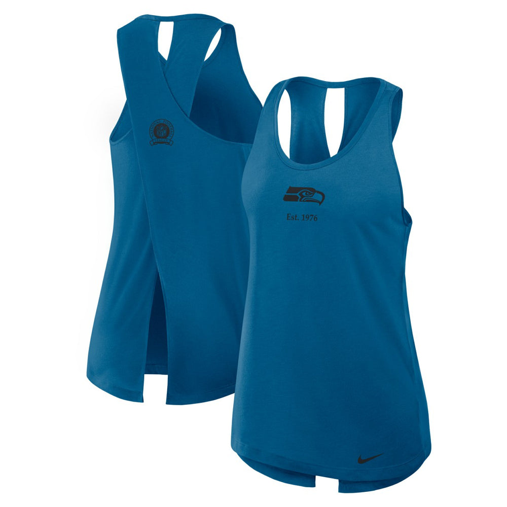 Seattle Seahawks Women's Glory Open-Back Crisscross Dri-FIT Tank Top - College Navy | Nike cheap