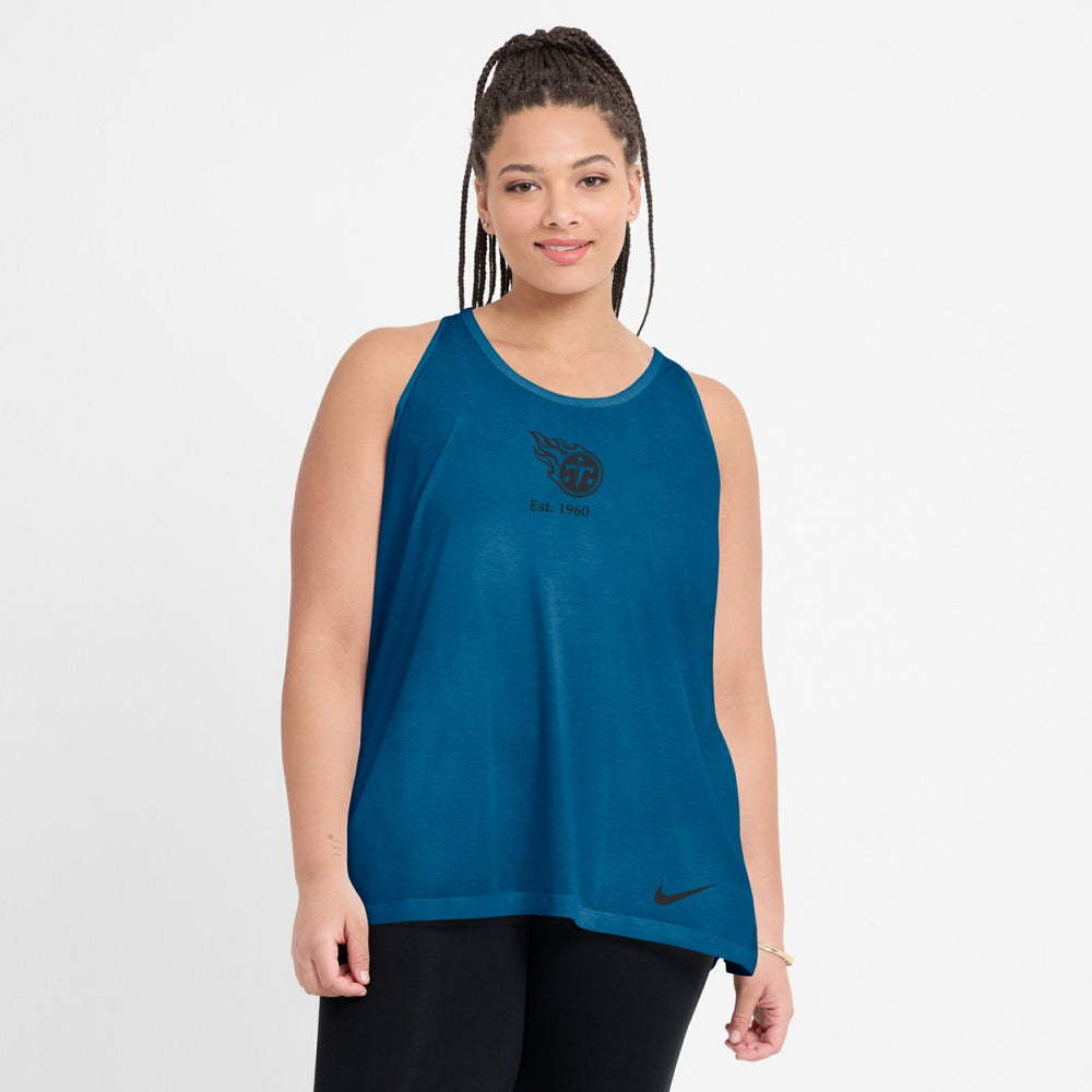 Tennessee Titans Women's Glory Open-Back Crisscross Dri-FIT Tank Top - Navy | Nike sale