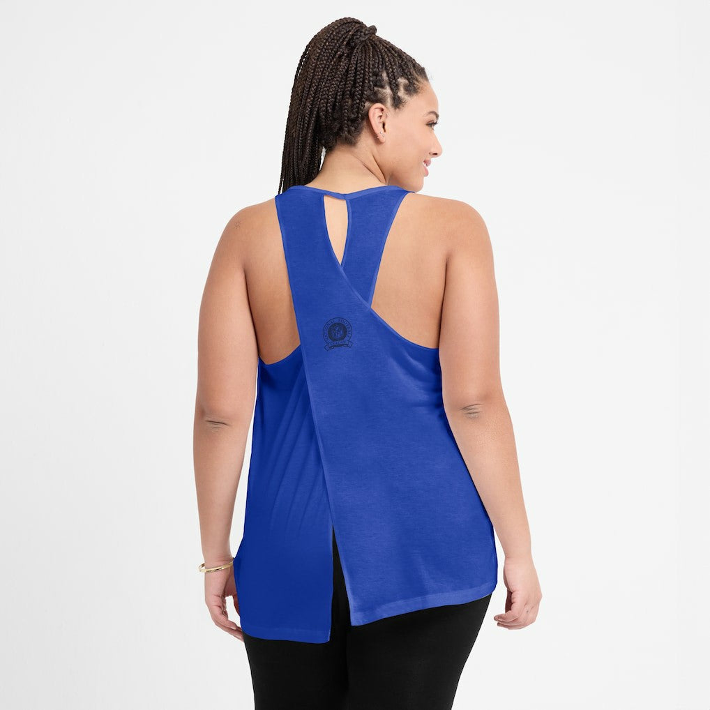 Los Angeles Rams Women's Glory Open-Back Crisscross Dri-FIT Tank Top - Royal | Nike sale