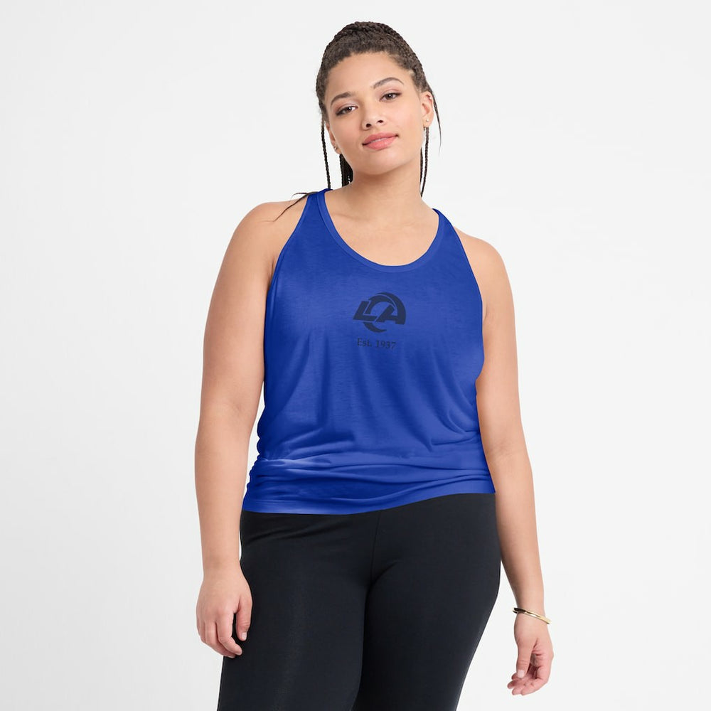 Los Angeles Rams Women's Glory Open-Back Crisscross Dri-FIT Tank Top - Royal | Nike sale
