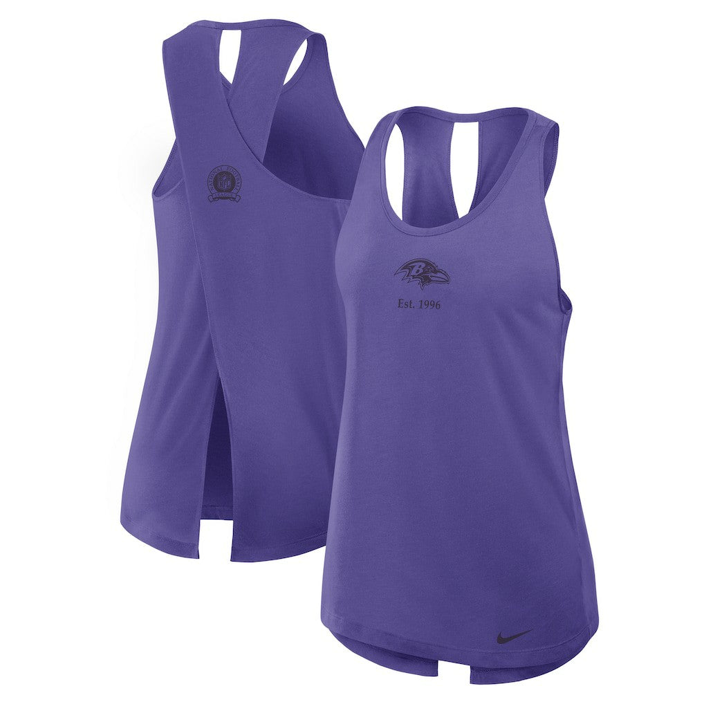 Baltimore Ravens Women's Glory Open-Back Crisscross Dri-FIT Tank Top - Purple | Nike online