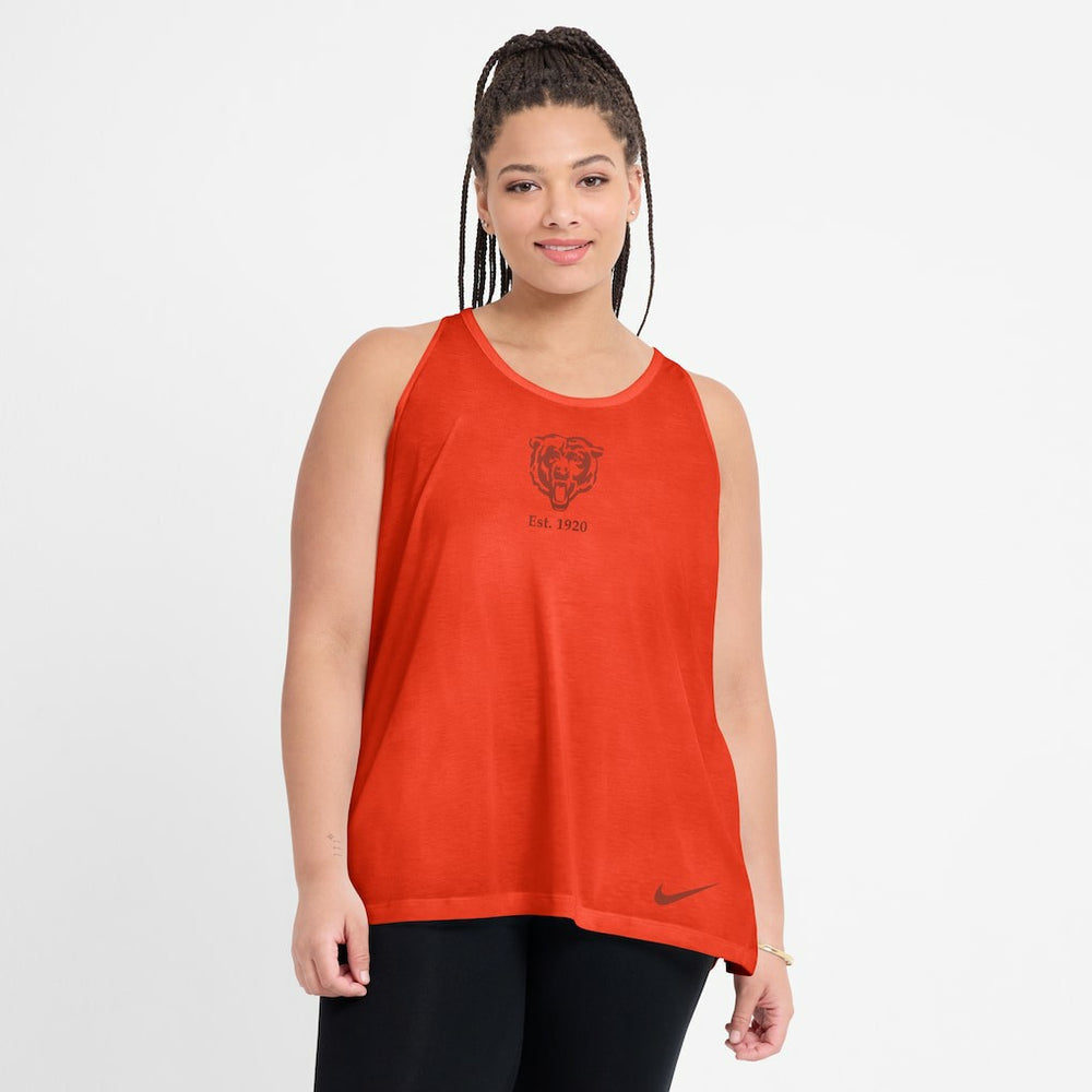 Chicago Bears Women's Glory Open-Back Crisscross Dri-FIT Tank Top - Orange | Nike online