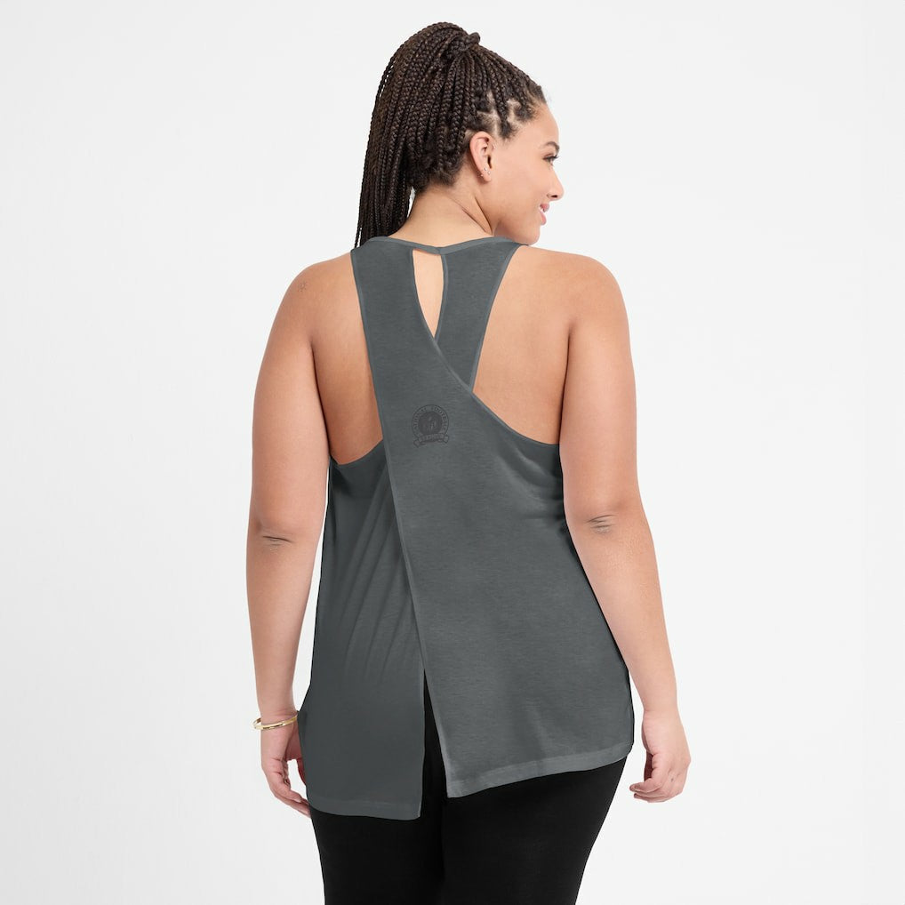 Philadelphia Eagles Women's Glory Open-Back Crisscross Dri-FIT Tank Top - Charcoal | Nike cheap