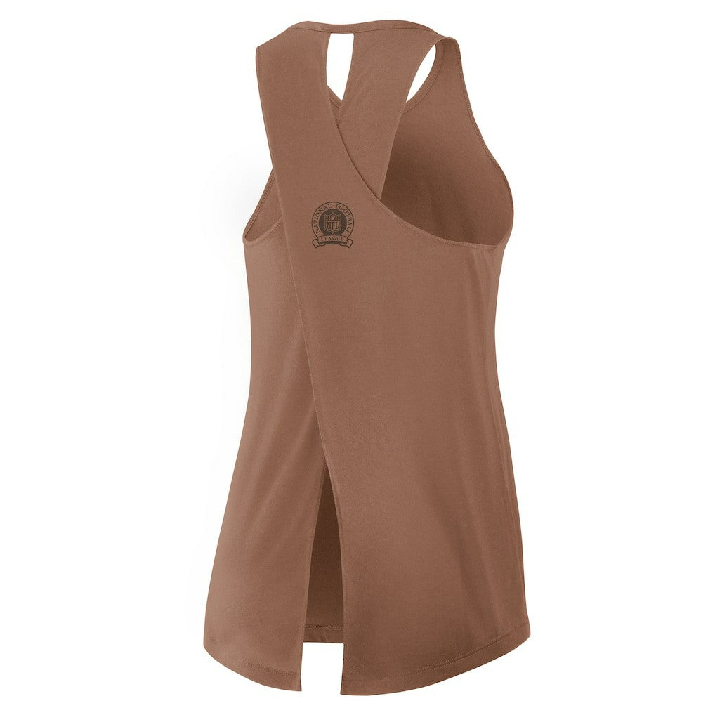 Cleveland Browns Women's Glory Open-Back Crisscross Dri-FIT Tank Top - Brown | Nike for sale