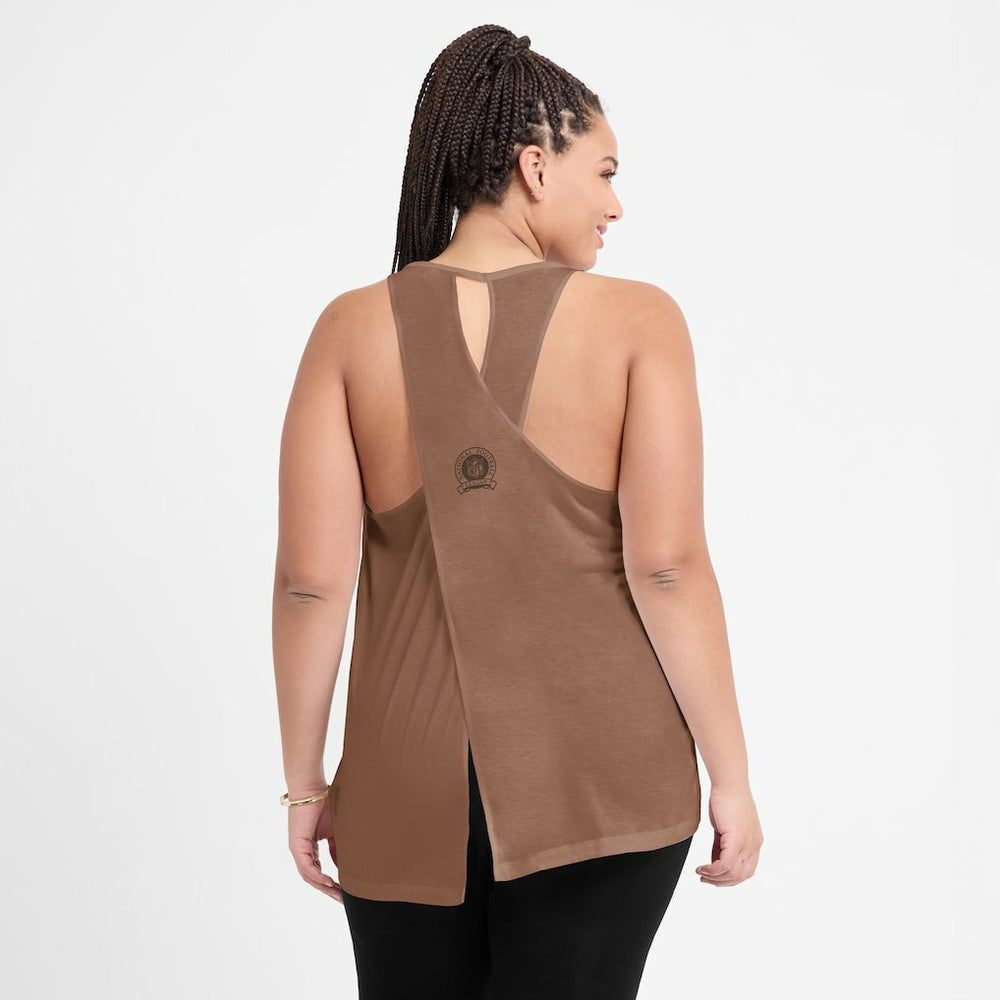 Cleveland Browns Women's Glory Open-Back Crisscross Dri-FIT Tank Top - Brown | Nike for sale