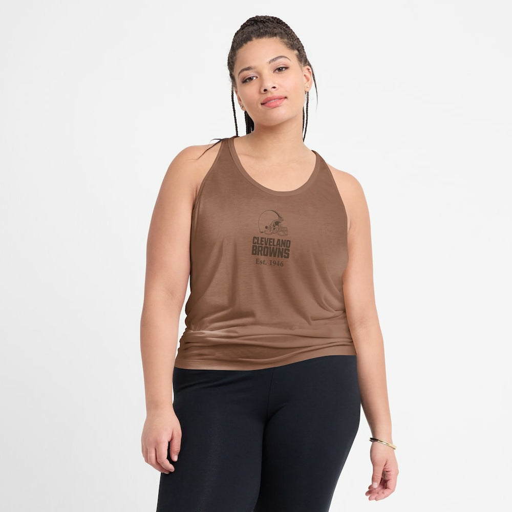 Cleveland Browns Women's Glory Open-Back Crisscross Dri-FIT Tank Top - Brown | Nike for sale