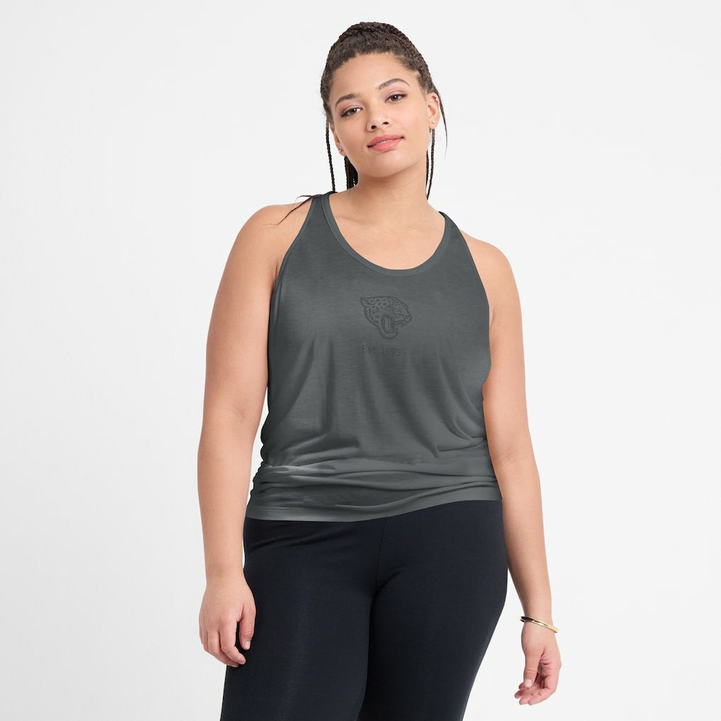 Jacksonville Jaguars Women's Glory Open-Back Crisscross Dri-FIT Tank Top - Charcoal | Nike sale