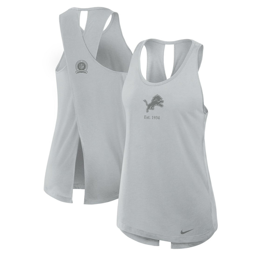 Detroit Lions Women's Glory Open-Back Crisscross Dri-FIT Tank Top - Gray | Nike sale