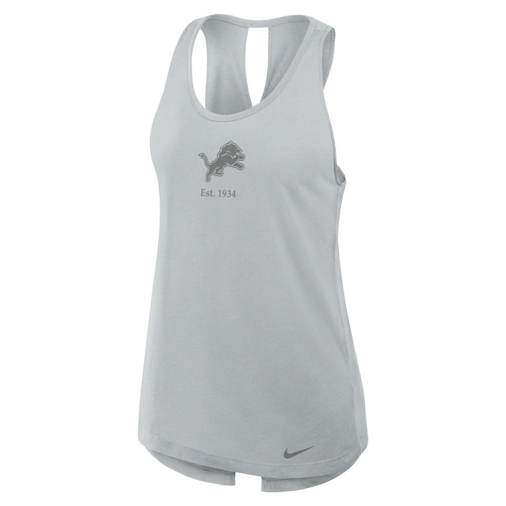 Detroit Lions Women's Glory Open-Back Crisscross Dri-FIT Tank Top - Gray | Nike sale