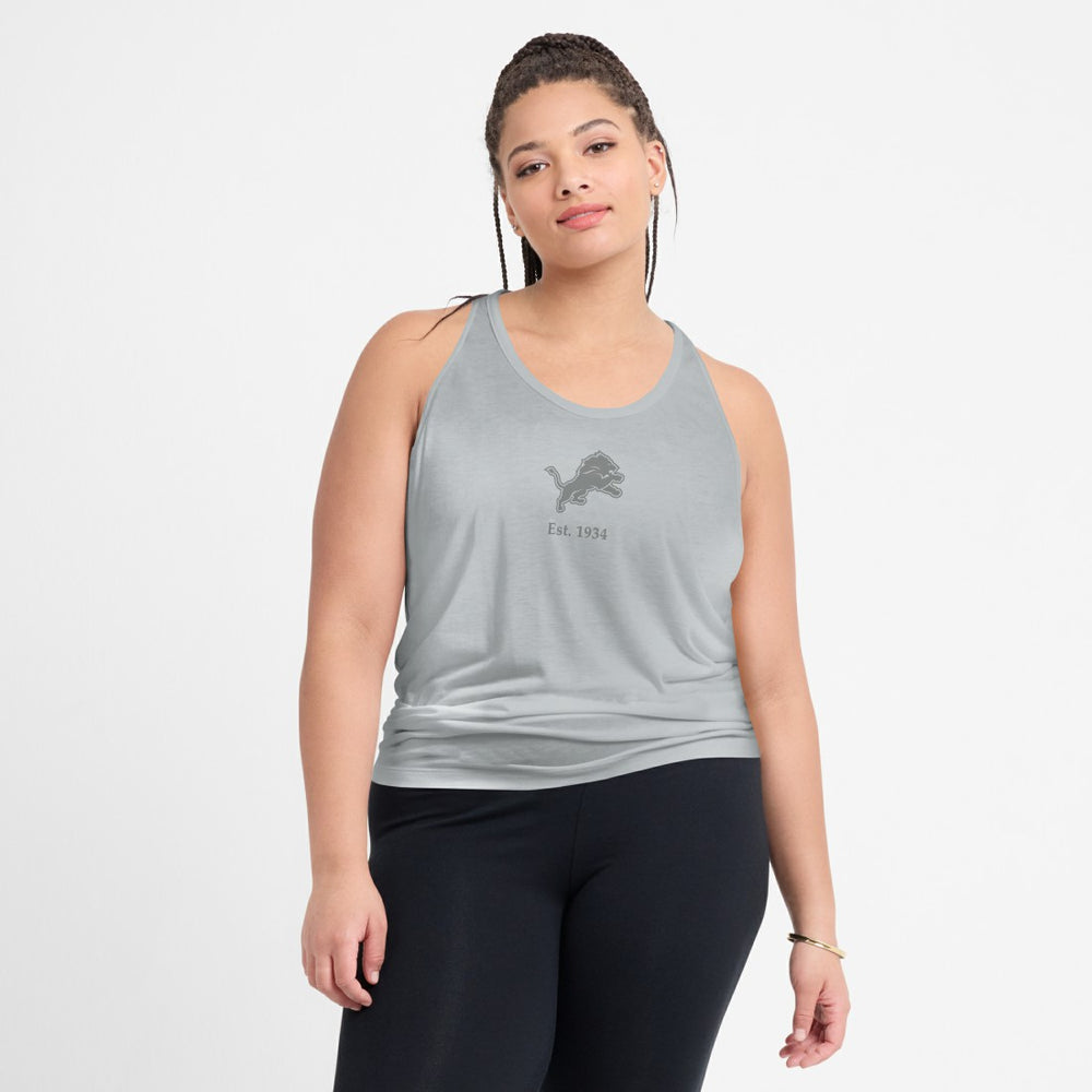 Detroit Lions Women's Glory Open-Back Crisscross Dri-FIT Tank Top - Gray | Nike sale