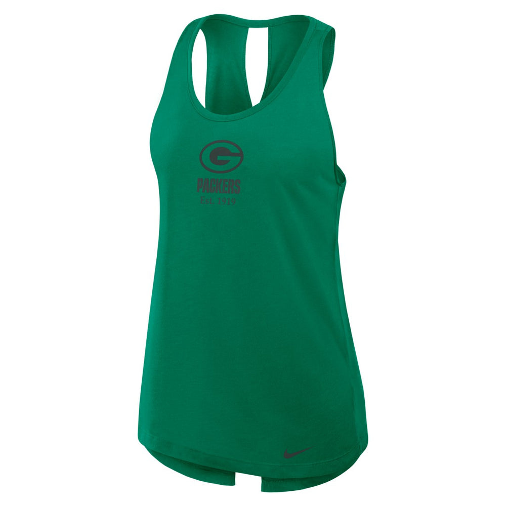 Green Bay Packers Women's Glory Open-Back Crisscross Dri-FIT Tank Top - Green | Nike online