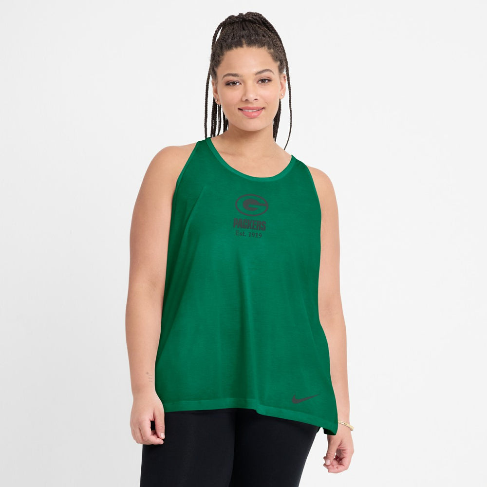 Green Bay Packers Women's Glory Open-Back Crisscross Dri-FIT Tank Top - Green | Nike online