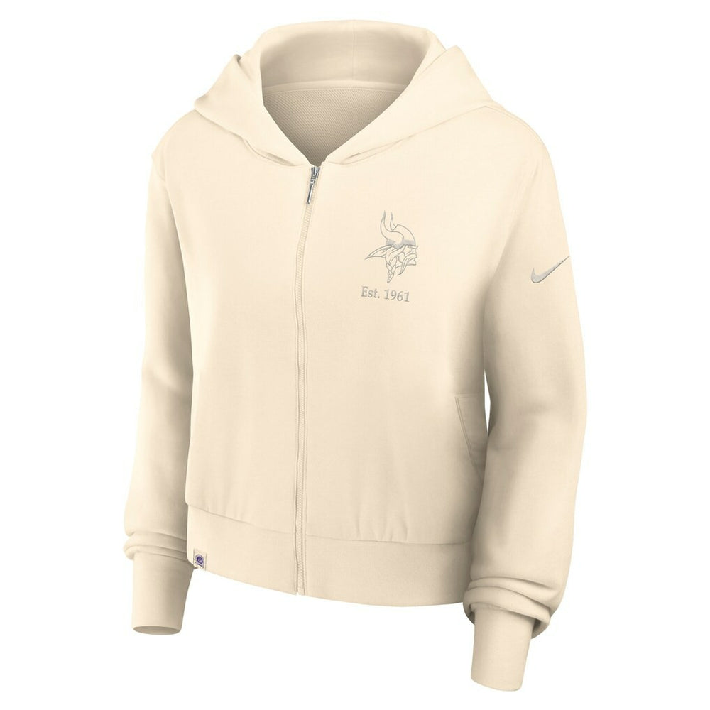 Minnesota Vikings Women's Glory Cropped Full-Zip Hoodie - Cream | Nike on sale