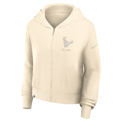 Houston Texans Women's Glory Cropped Full-Zip Hoodie - Cream | Nike for sale