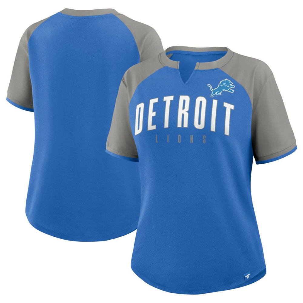 Detroit Lions Women's Height Advantage T-Shirt - Blue/Silver for sale