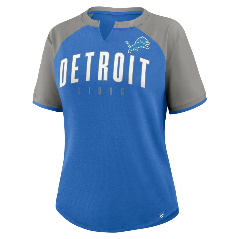 Detroit Lions Women's Height Advantage T-Shirt - Blue/Silver for sale