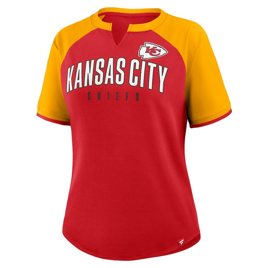 Kansas City Chiefs Women's Height Advantage T-Shirt - Red/Gold on sale