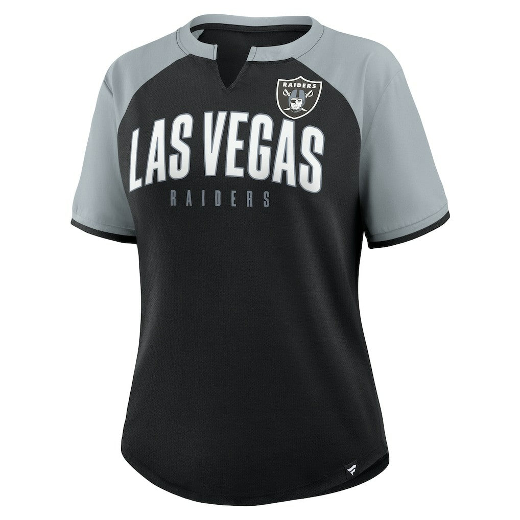 Las Vegas Raiders Women's Height Advantage T-Shirt - Black/Silver for sale