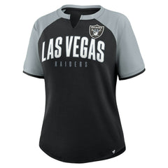 Las Vegas Raiders Women's Height Advantage T-Shirt - Black/Silver for sale