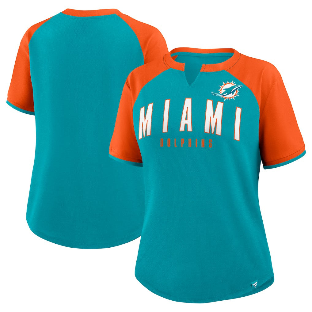 Miami Dolphins Women's Height Advantage T-Shirt - Aqua/Orange outlet