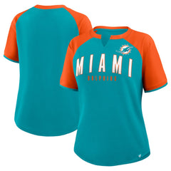 Miami Dolphins Women's Height Advantage T-Shirt - Aqua/Orange outlet