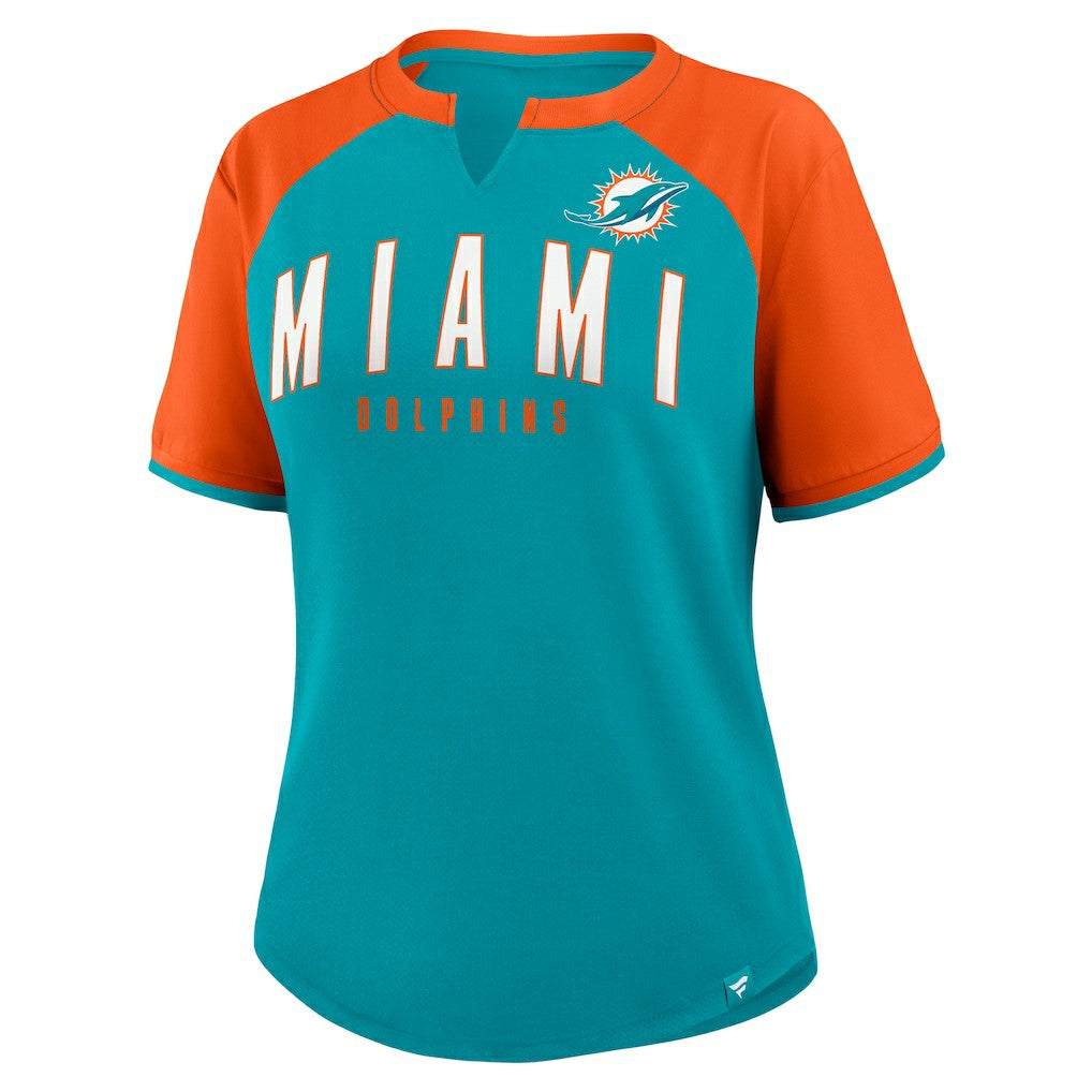 Miami Dolphins Women's Height Advantage T-Shirt - Aqua/Orange outlet