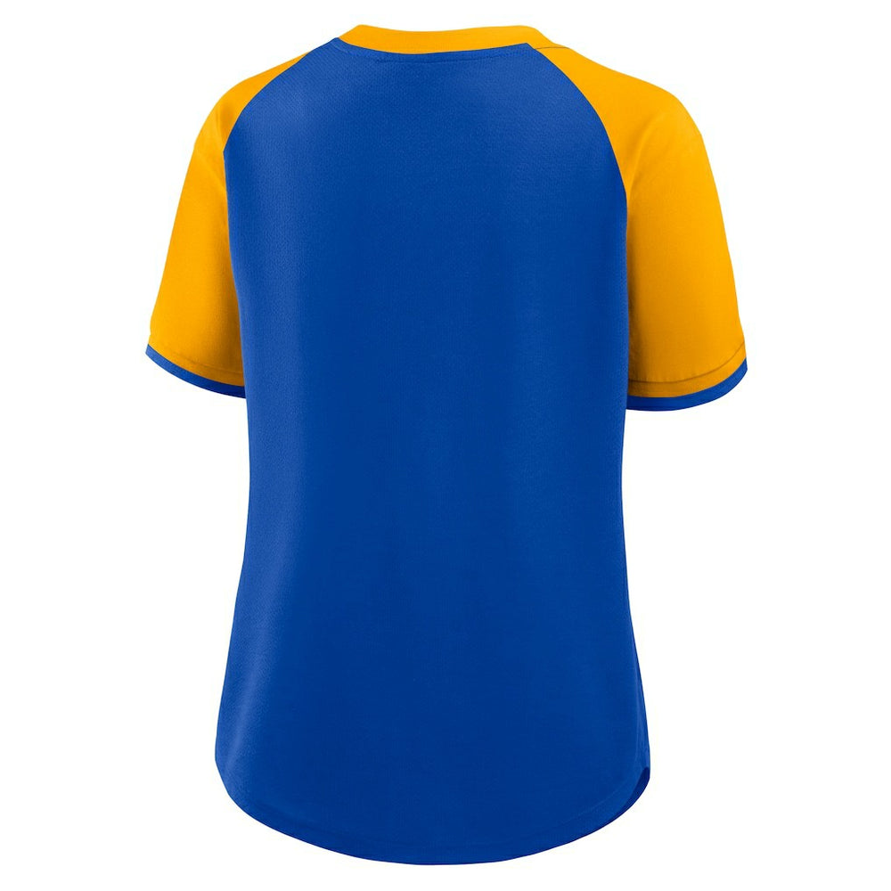 Los Angeles Rams Women's Height Advantage T-Shirt - Royal/Gold discount