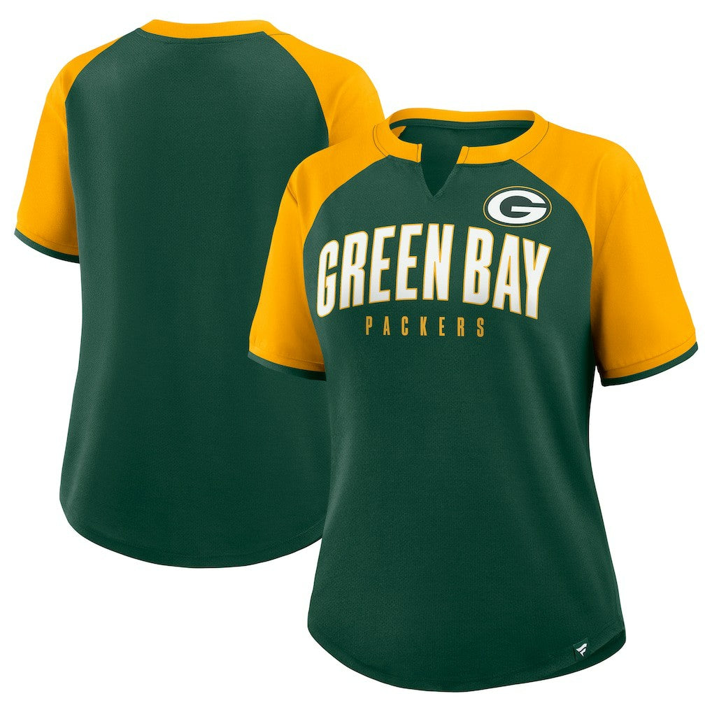 Green Bay Packers Women's Height Advantage T-Shirt - Green/Gold online