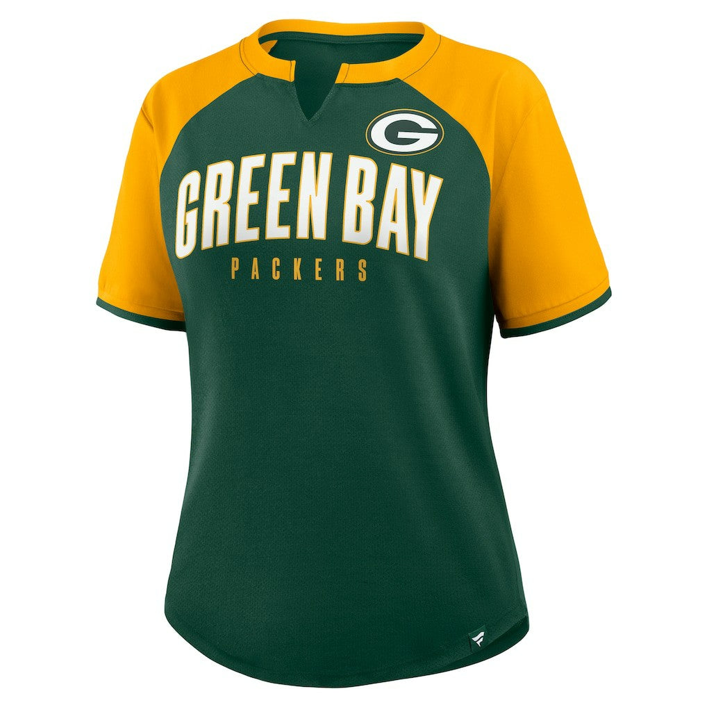 Green Bay Packers Women's Height Advantage T-Shirt - Green/Gold online