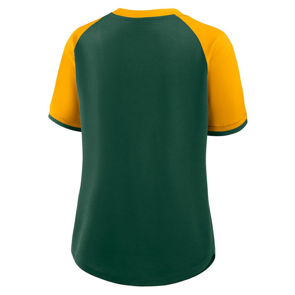 Green Bay Packers Women's Height Advantage T-Shirt - Green/Gold online