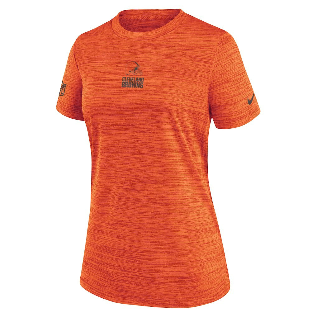 Cleveland Browns Women's Sideline Velocity Dri-FIT T-Shirt - Orange | Nike for sale