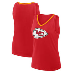 Kansas City Chiefs Logo Athletic Women's Stellar Win V-Neck Tank Top - Red cheap