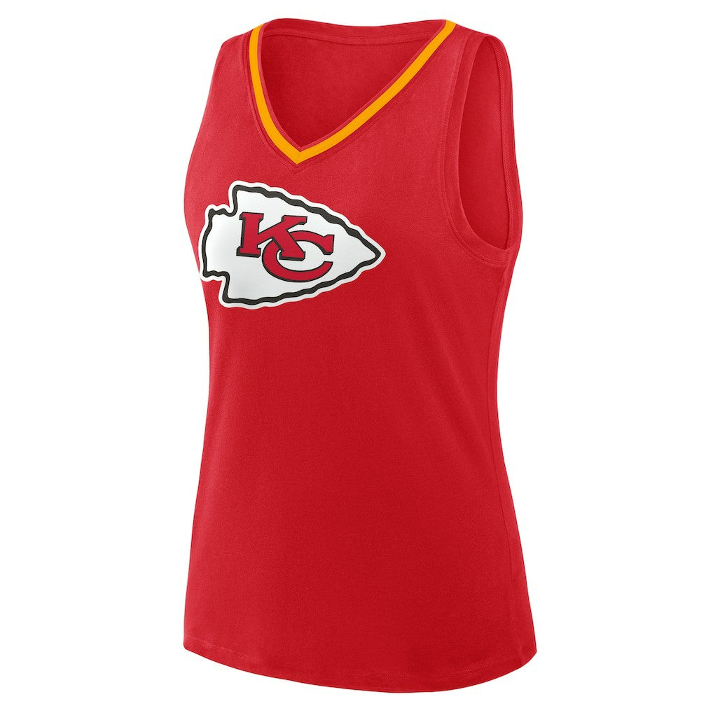 Kansas City Chiefs Logo Athletic Women's Stellar Win V-Neck Tank Top - Red cheap