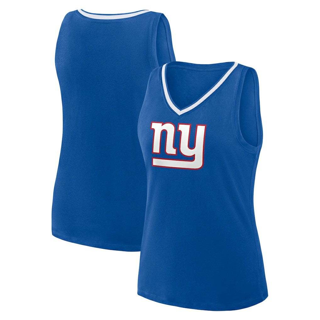 New York Giants Logo Athletic Women's Stellar Win V-Neck Tank Top - Royal on sale