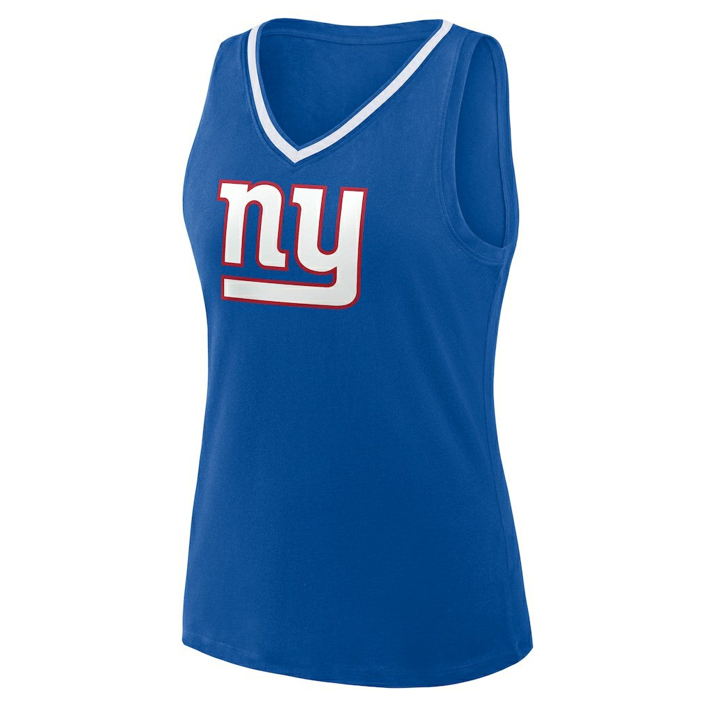 New York Giants Logo Athletic Women's Stellar Win V-Neck Tank Top - Royal on sale