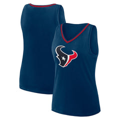 Houston Texans Logo Athletic Women's Stellar Win V-Neck Tank Top - Navy on sale
