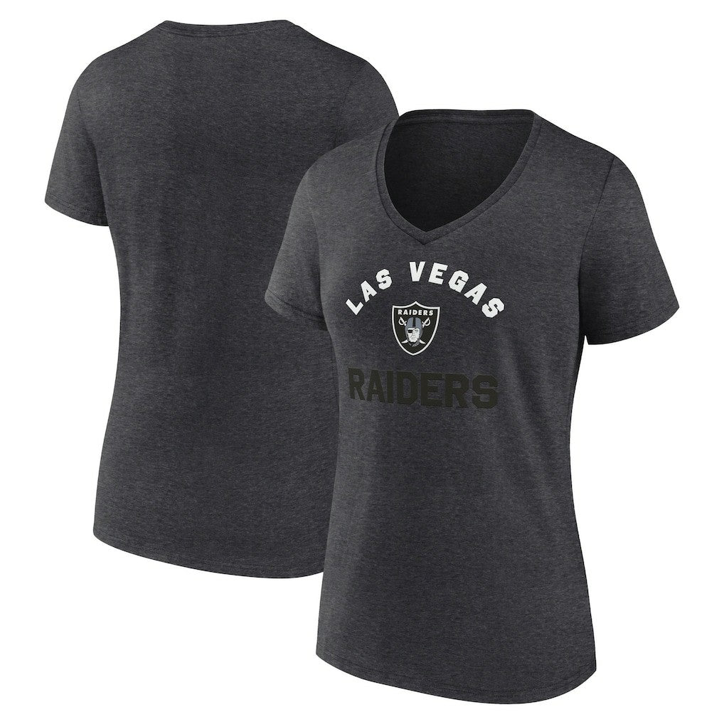 Las Vegas Raiders Logo Athletic Women's Unrivaled V-Neck T-Shirt - Heather Charcoal online