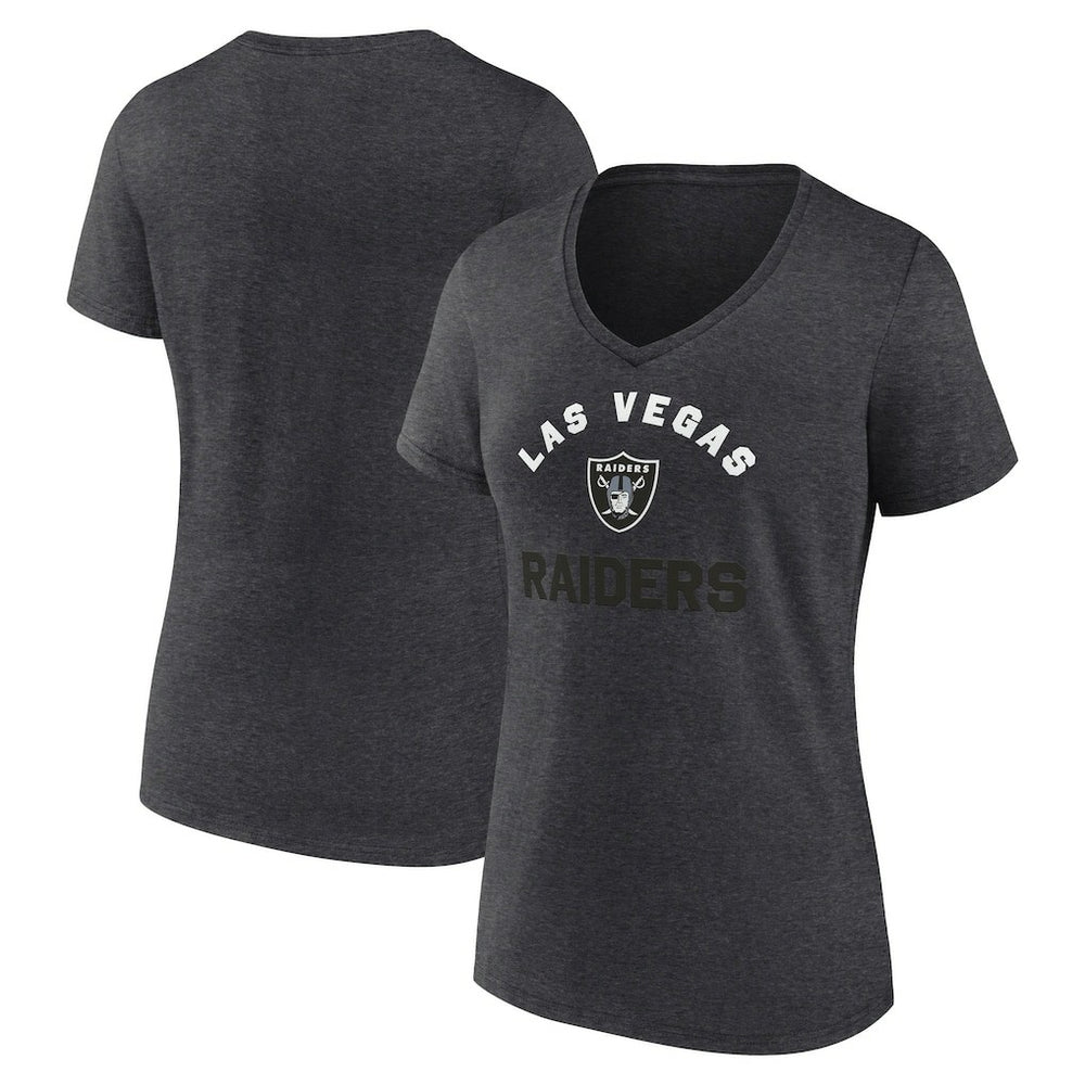 Las Vegas Raiders Logo Athletic Women's Unrivaled V-Neck T-Shirt - Heather Charcoal online