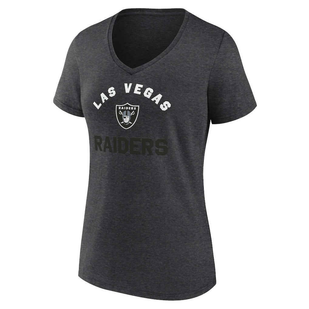Las Vegas Raiders Logo Athletic Women's Unrivaled V-Neck T-Shirt - Heather Charcoal online