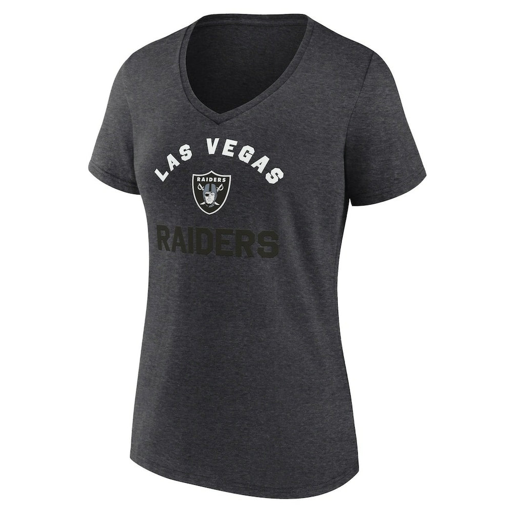 Las Vegas Raiders Logo Athletic Women's Unrivaled V-Neck T-Shirt - Heather Charcoal online