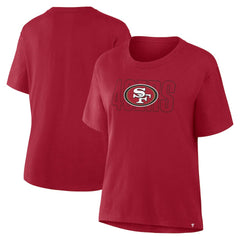 San Francisco 49ers Women's Line Em Up T-Shirt - Scarlet outlet