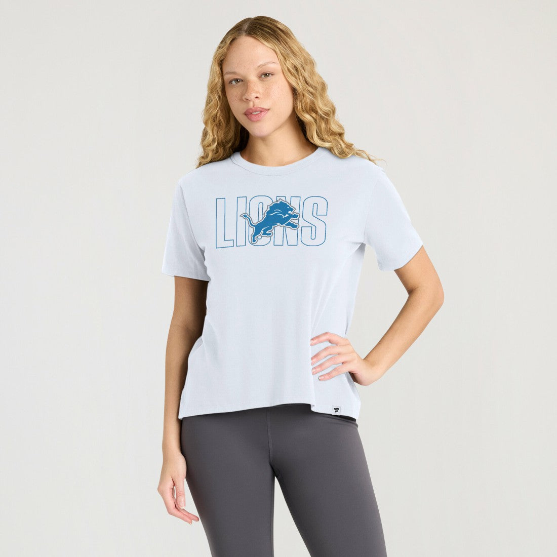 Detroit Lions Women's Line Em Up T-Shirt - Ash on sale