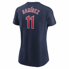 José Ramírez Cleveland Guardians Women's Cooperstown Collection Fuse Name & Number T-Shirt - Navy | Nike