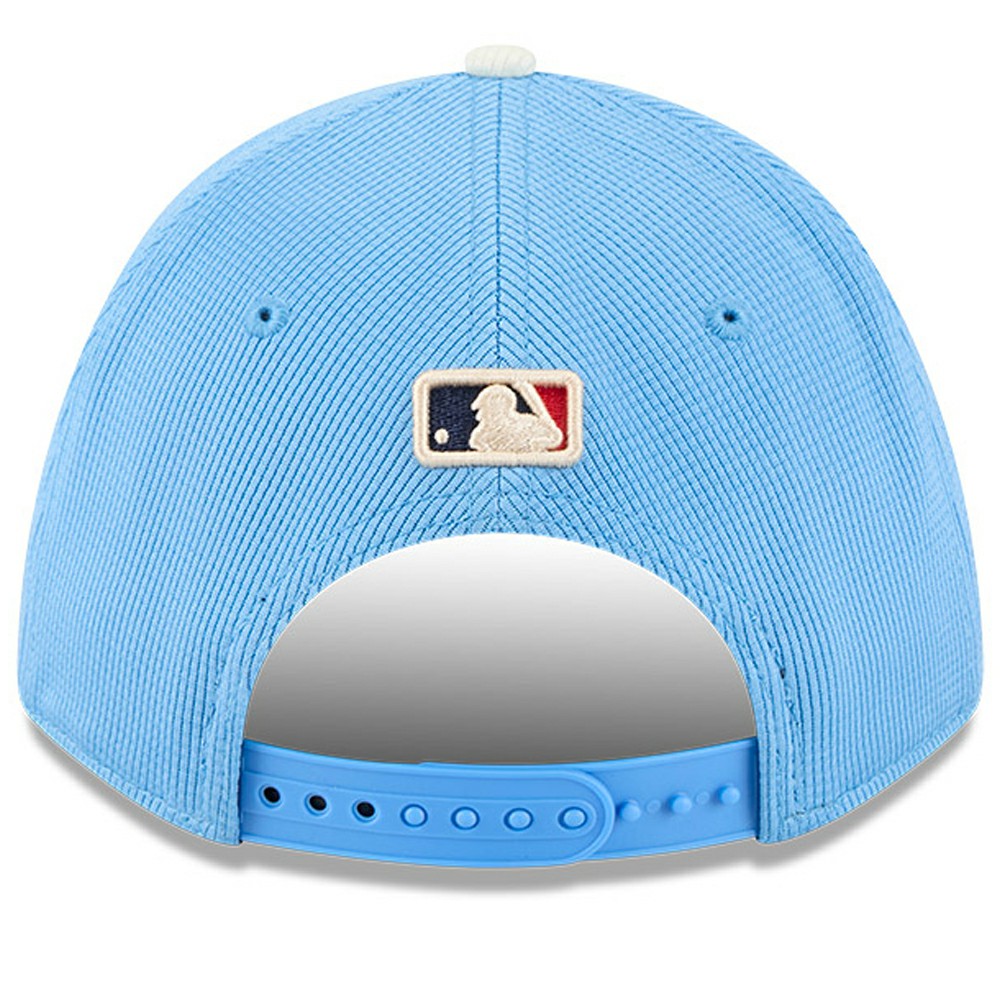 Los Angeles Dodgers City Connect Batting Practice 9FORTY M-Crown Adjustable Hat - Light Blue | New Era
