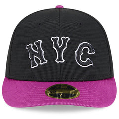 New York Mets City Connect Batting Practice Low Profile 59FIFTY Fitted Hat - Charcoal/Purple | New Era