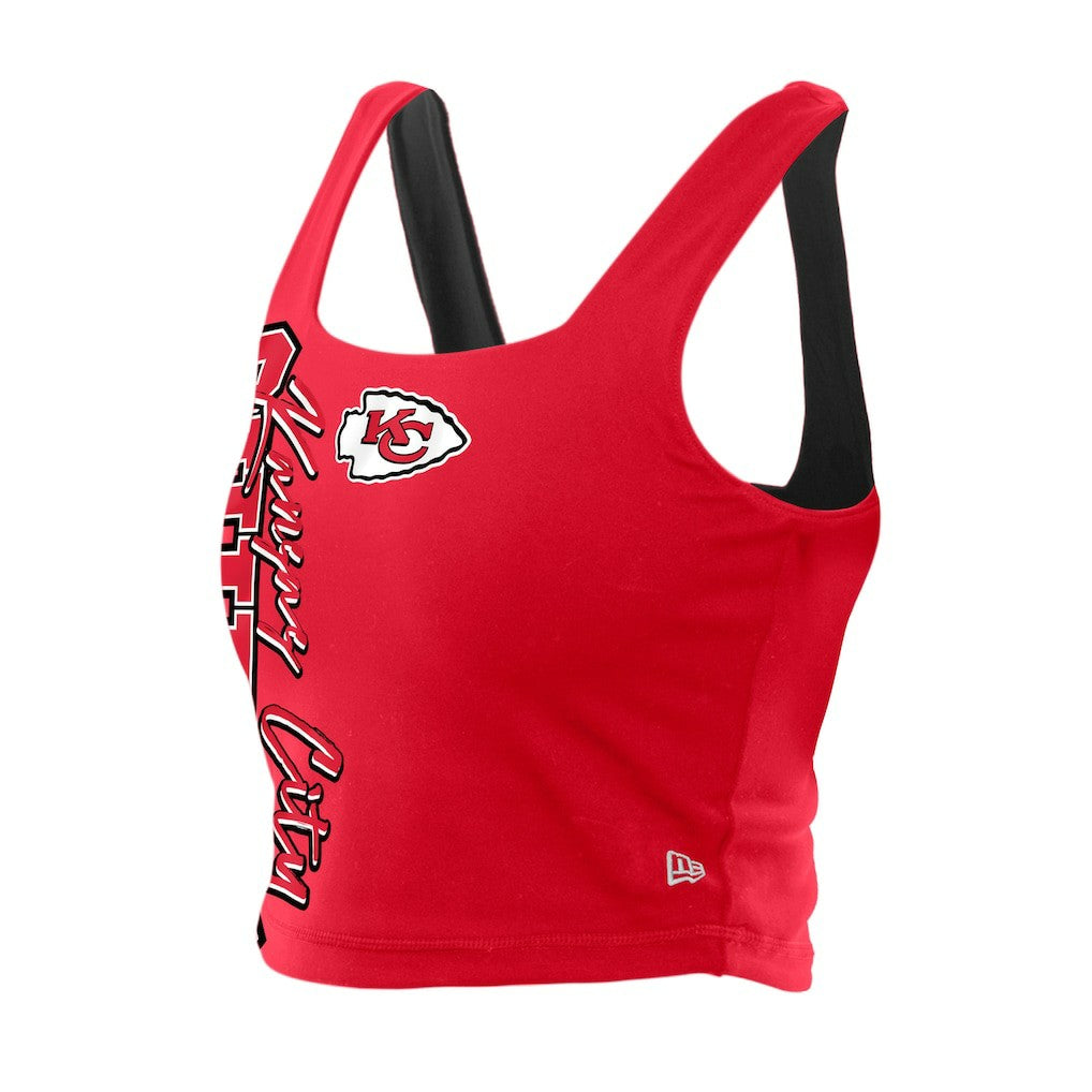 Kansas City Chiefs New Era Women's Reversible Cropped Sport Classics Tank Top - Red/Black sale