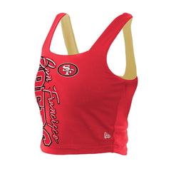 San Francisco 49ers New Era Women's Reversible Cropped Sport Classics Tank Top - Scarlet/Black for sale
