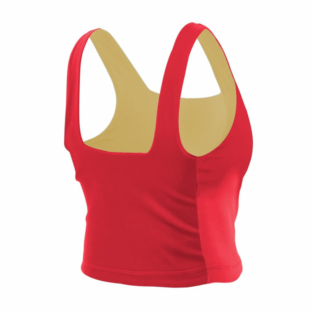 San Francisco 49ers New Era Women's Reversible Cropped Sport Classics Tank Top - Scarlet/Black for sale