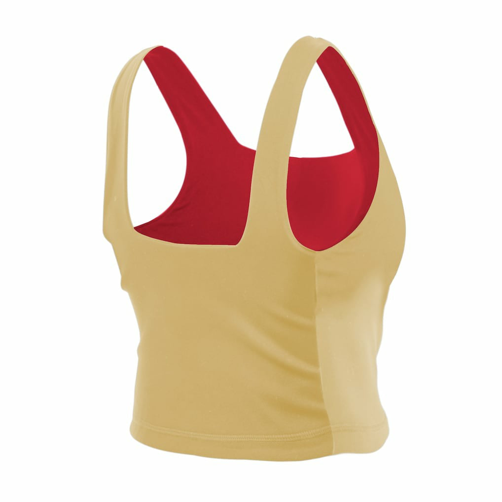 San Francisco 49ers New Era Women's Reversible Cropped Sport Classics Tank Top - Scarlet/Black for sale